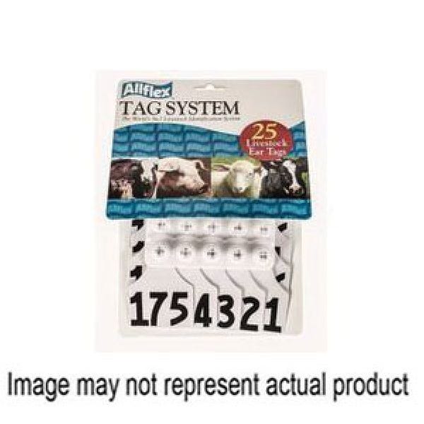 Allflex GLF175/GSM-W Female/Male Ear Tag, L, 2-1/4 in L, 3 in W, 151 to 175, Polyurethane, White
