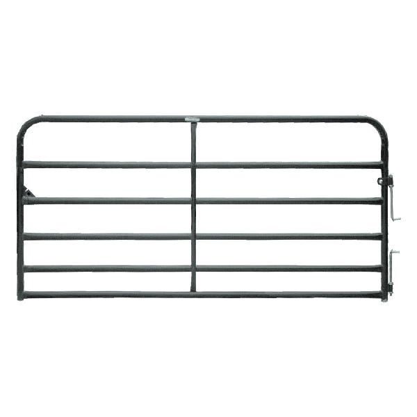 Priefert Round Bull Gate, 8 ft, 2 in Steel Tube, Gray