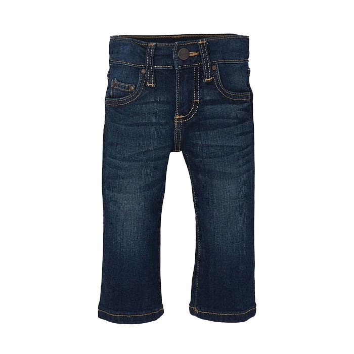 Wrangler PQJ136D-18M Baby Jeans, Adjustable Waist, Western, Boy's, 18M, Dark Blue, Cotton/Rayon/Spandex