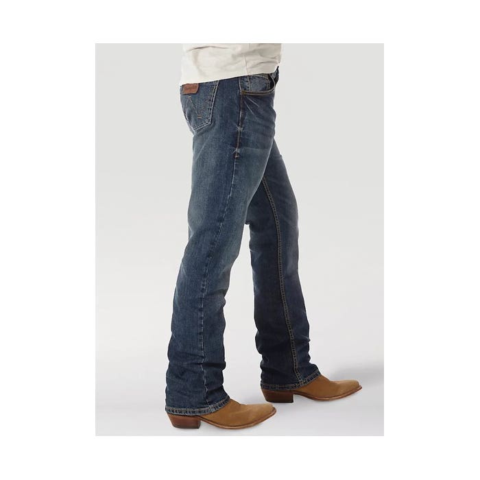 Wrangler Retro Series WLT77LY-34X34 Jeans, 34 in Waist, 34 in L Inseam, Layton, Bootcut, Slim Fit, Stretchable