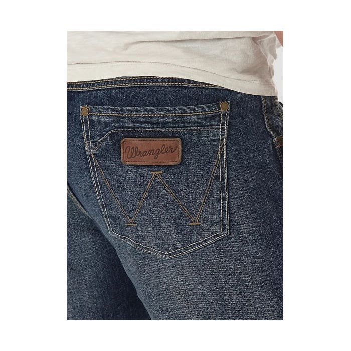 Wrangler Retro Series WLT77LY-34X34 Jeans, 34 in Waist, 34 in L Inseam, Layton, Bootcut, Slim Fit, Stretchable