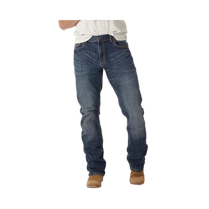 Wrangler Retro Series WLT77LY-30X34 Jeans, 30 in Waist, 34 in L Inseam, Layton, Bootcut, Slim Fit, Stretchable