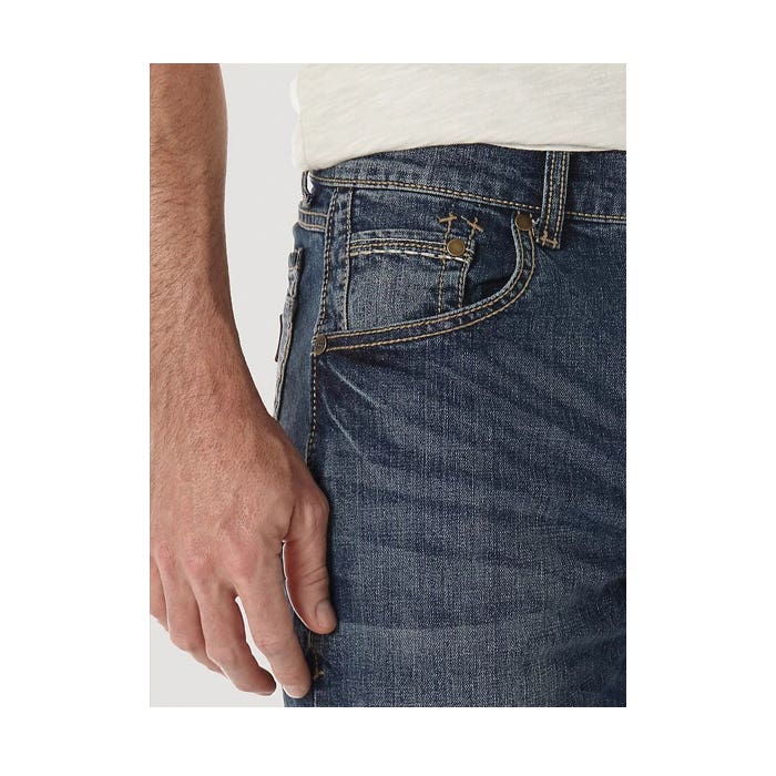 Wrangler Retro Series WLT77LY-36X32 Jeans, 36 in Waist, 32 in L Inseam, Layton, Bootcut, Slim Fit, Stretchable