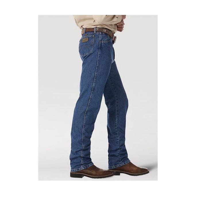Wrangler Cowboy Cut Series Jeans, 33 in Waist, 38 in L Inseam, Heavyweight Stone Denim, Original Fit