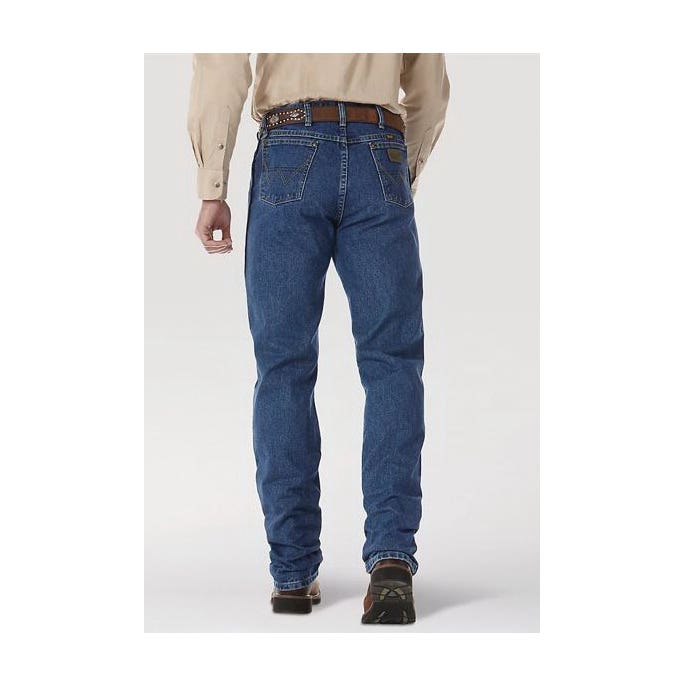 Wrangler Cowboy Cut Series Jeans, 33 in Waist, 38 in L Inseam, Heavyweight Stone Denim, Original Fit