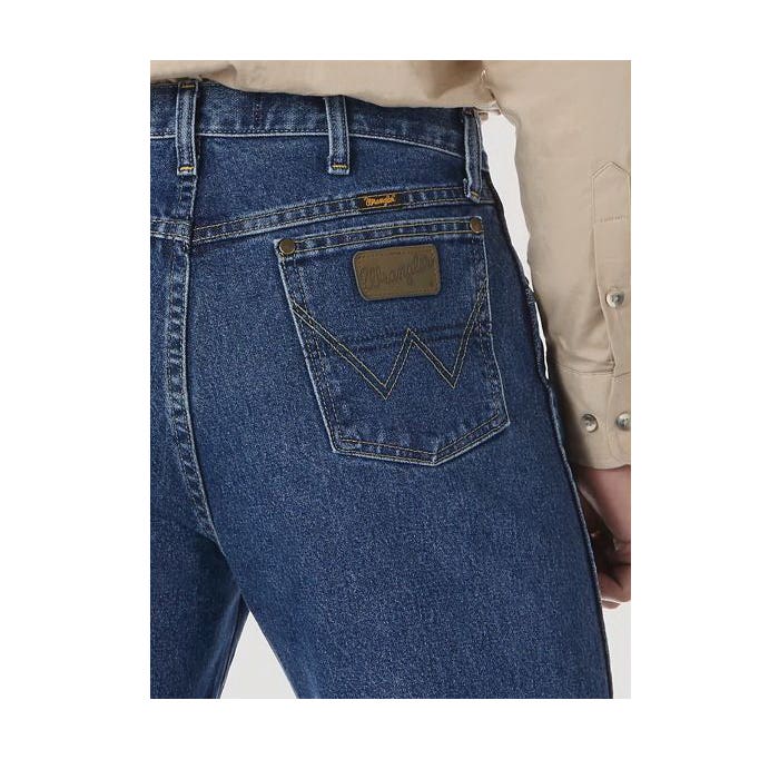 Wrangler Cowboy Cut Series Jeans, 33 in Waist, 38 in L Inseam, Heavyweight Stone Denim, Original Fit