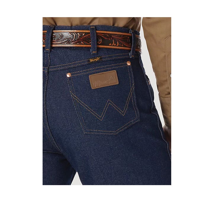 Wrangler Cowboy Cut Series Jeans, 33 in, 32 in L, Rigid Indigo, Original, Non-Stretchable