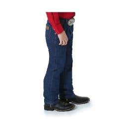 Wrangler Cowboy Cut Series 13MWZJP-7R Western Jeans, Boy's, 7, 23 to 24-1/2 in Waist, Prewashed Indigo, Original Fit