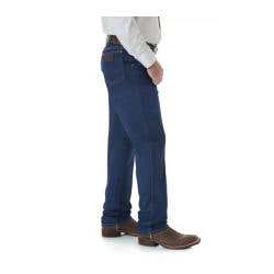 Wrangler Cowboy Cut Series Jeans, 38 in Waist, 30 in L Inseam, Prewashed Indigo, Relaxed Fit