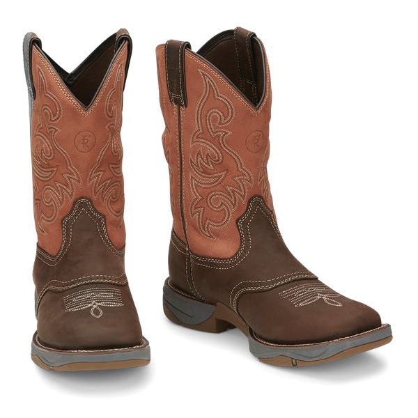 Tony Lama 3R Series Work Boots, D W, 10, Brown, Cowhide Leather, Wide Toe
