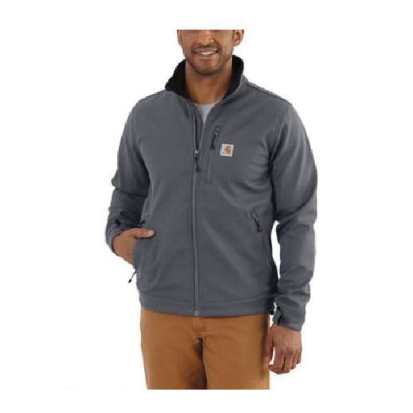 Carhartt Crowley Jacket, L, Charcoal, Mock Neck Collar, Zipper Closure, Regular