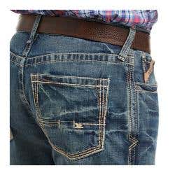 Ariat Boundary M4 Series Jeans, 32 in, 32 in L, Gulch, Bootcut, Relaxed, Non-Stretchable
