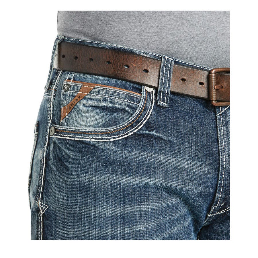 Ariat Coltrane M4 Series Jeans, 32 in, 38 in L, Durango, Bootcut, Relaxed, Non-Stretchable