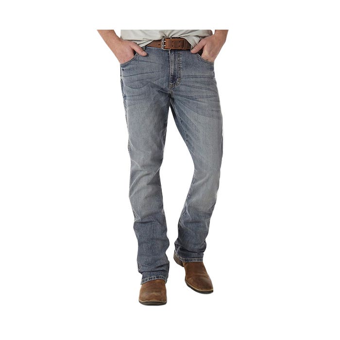 Wrangler Retro Series 77MWZGL-32X34 Jeans, 32 in Waist, 34 in L Inseam, Greeley, Bootcut, Slim Fit, Stretchable