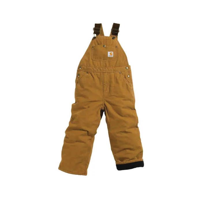 Carhartt Bib Overalls, Boy's, 12, Cotton Duck, Carhartt Brown