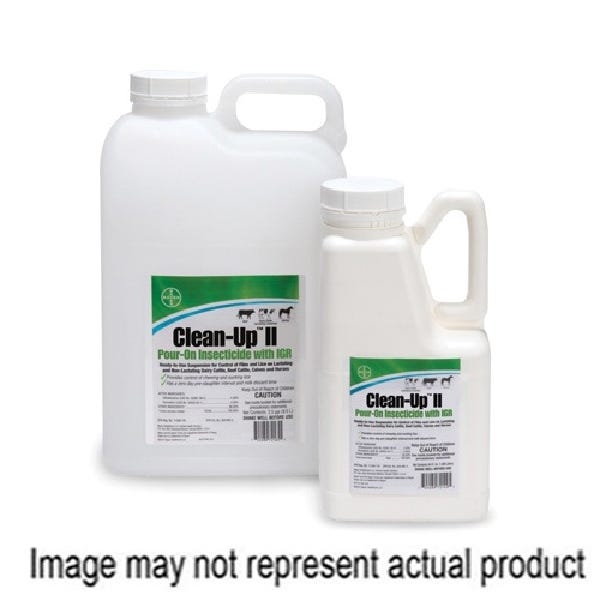 Bayer Clean-Up II Pour-On Insecticide with IGR, Liquid, Yellow, 2.5 gal