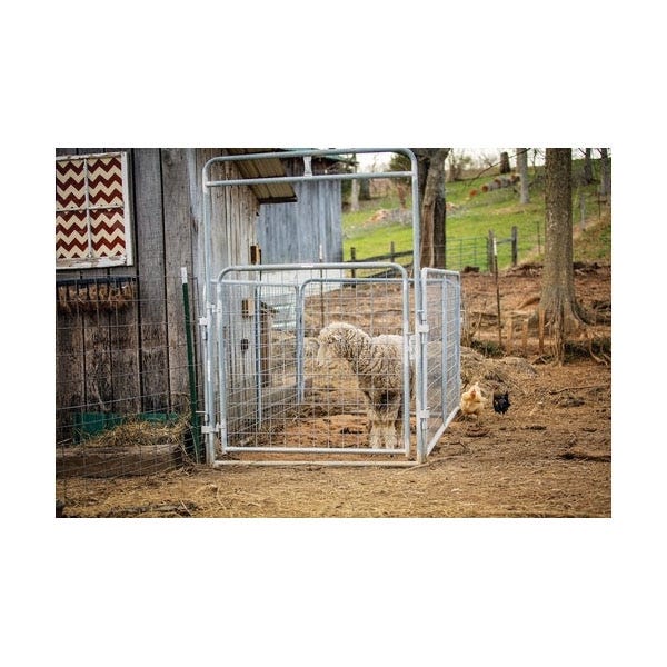 Tarter KPW5 Kidder Panel with Walk?Thru Gate 5 ft Panel 7 ft Gate Silver Steel