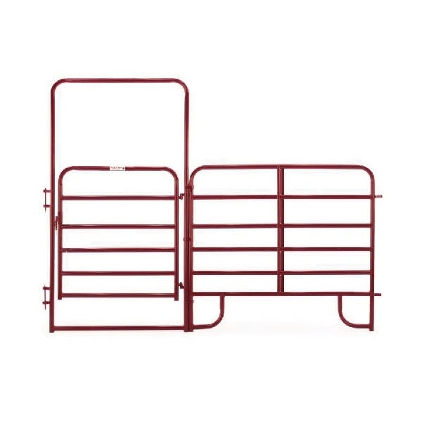 Tarter EWR84 Arch Gate with Panel 8 ft × 8 ft Red Steel