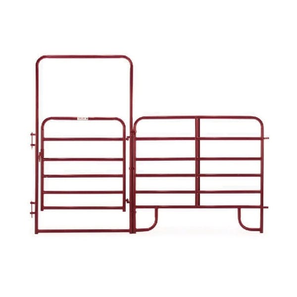 Tarter EWR64 Arch Gate with Panel 6 ft × 8 ft Red Steel