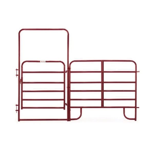 Tarter EWR66 Arch Gate with Panel 6 ft × 8 ft Red Steel