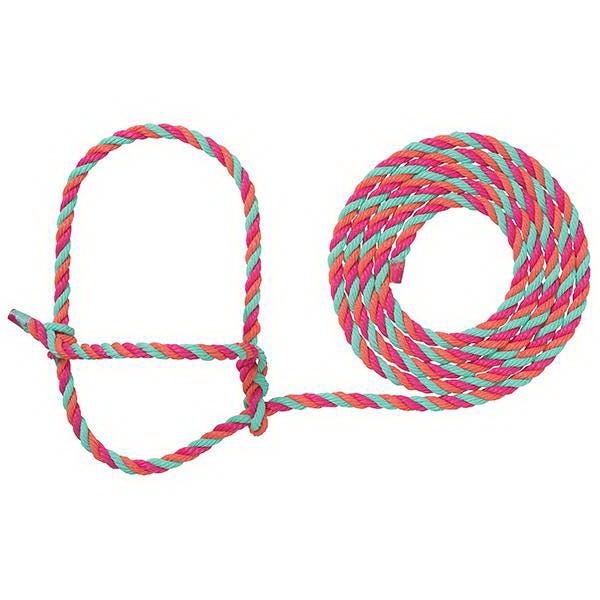 Weaver Leather Cattle Rope Halter, Coral/Gray/Teal