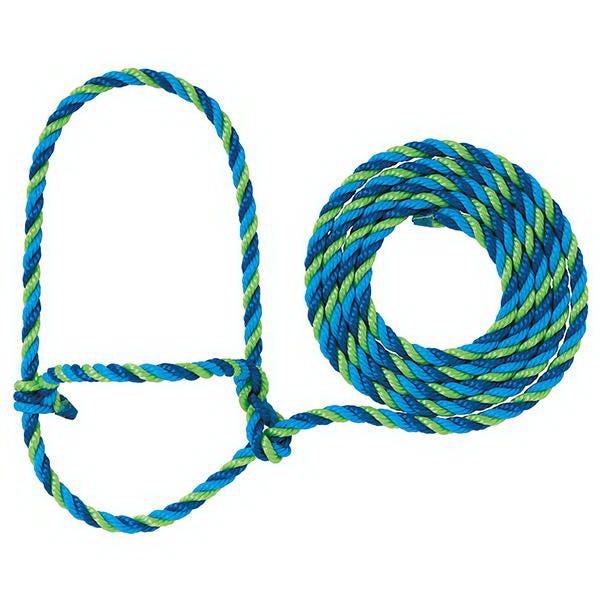 Weaver Leather Cattle Rope Halter, Blue/Hurricane Blue/Lime Zest
