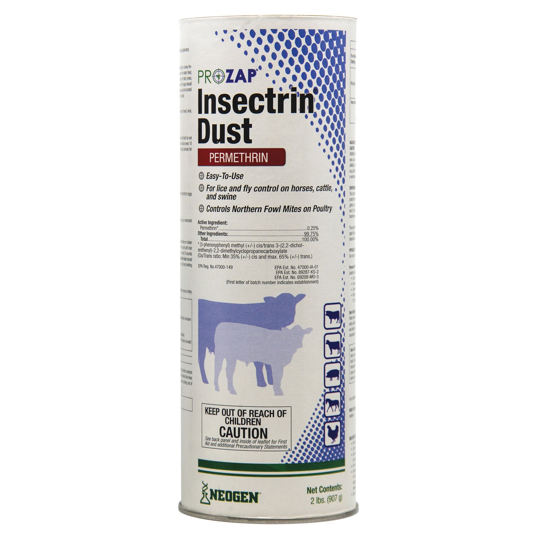 Neogen Insectrin Prozap 1499530 Insect Dust, Powder, Off-White, 2 lb, Can