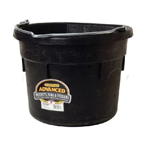 Little Giant DF18FB Bucket, 18 qt Volume, Rubber, Black