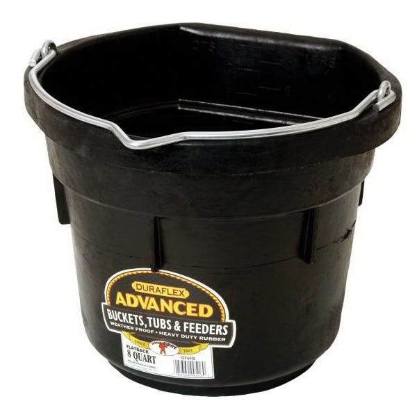 Little Giant Rubber Flat-Back Bucket, 8 qt