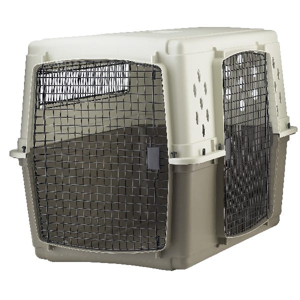 Pet Lodge 157322 Double Door Crate, 27 in W, 30 in H, 41 in D, Polypropylene, Beige/Taupe, Dog, XL Breed
