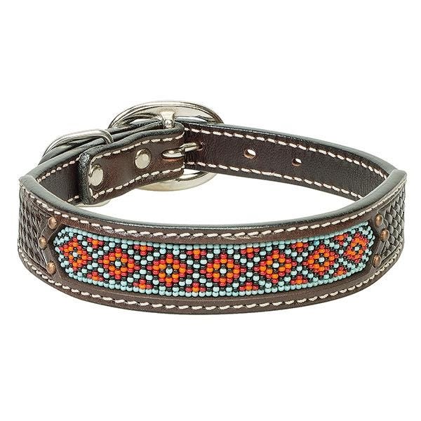 Weaver Leather Dog Collar, 25 in L, 1 in W, Leather, Dark Brown