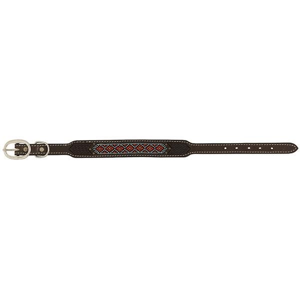 Weaver Leather Dog Collar, 19 in L, 1 in W, Leather, Dark Brown