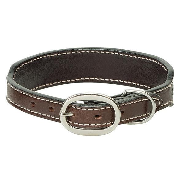 Weaver Leather Dog Collar, 25 in L, 1 in W, Leather, Dark Brown