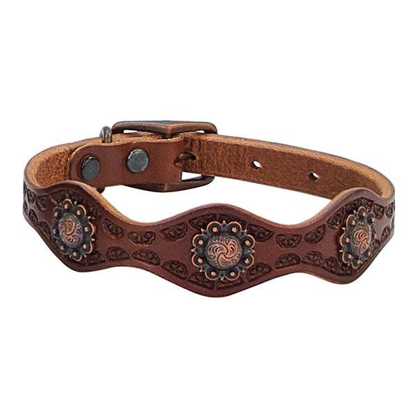 Weaver Leather Sundance Series Dog Collar, 11 in L, 5/8 in W, Leather, Brown