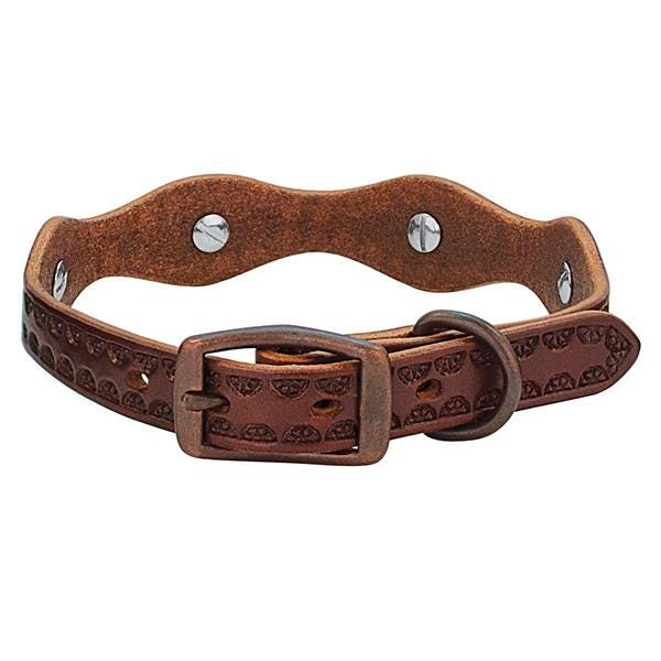 Weaver Leather Sundance Series Dog Collar, 11 in L, 5/8 in W, Leather, Brown