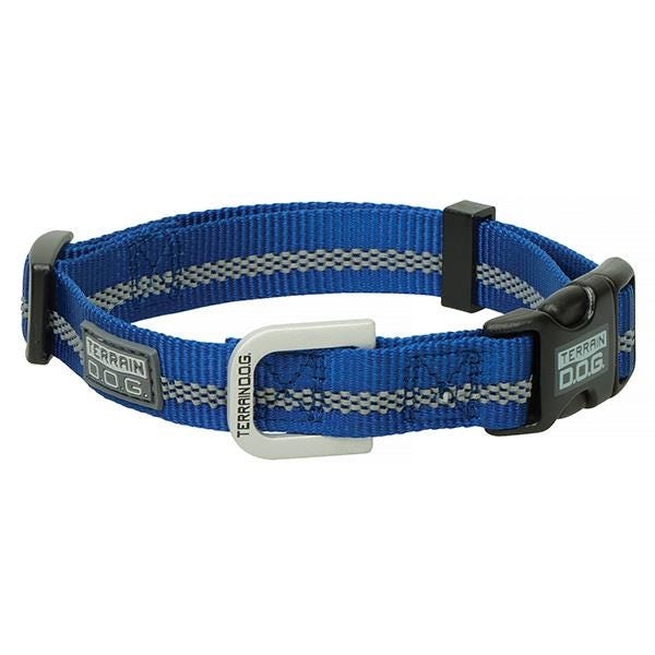 Terrain Dog Snap-N-Go Dog Collar, 13 to 19 in Neck, 3/4 in W Collar, Nylon, Dark Blue