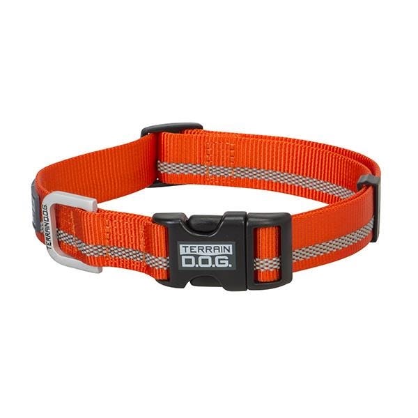 Terrain Dog Snap-N-Go Dog Collar, 13 to 19 in Neck, 3/4 in W Collar, Nylon, Orange - 861111