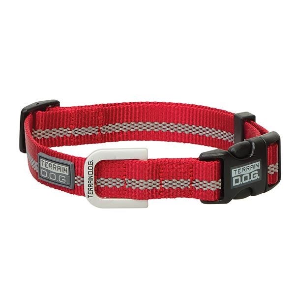 Terrain Dog Snap-N-Go Dog Collar, 13 to 19 in Neck, 3/4 in W Collar, Nylon, Red - 798231