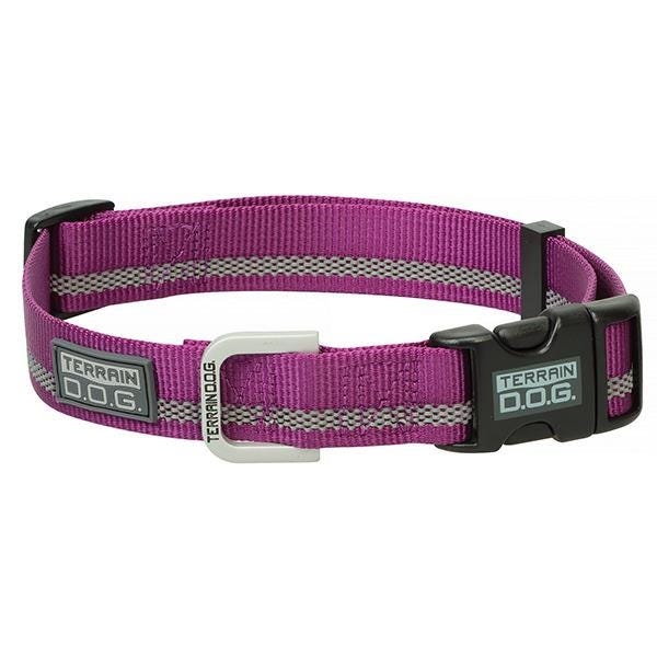 Terrain Dog Snap-N-Go Dog Collar, 17 to 25 in Neck, 1 in W Collar, Nylon, Purple