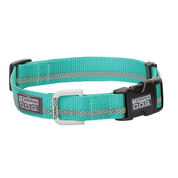 Terrain Dog Snap-N-Go Dog Collar, 17 to 25 in Neck, 1 in W Collar, Nylon, Mint