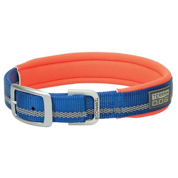 Terrain Dog Dog Collar, 17 in L Collar, 3/4 in W Collar, Nylon, Dark Blue