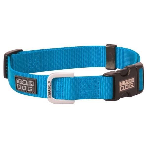Terrain Dog Snap-N-Go Dog Collar, 9 to 13 in Neck, 3/4 in W Collar, Nylon, Blue