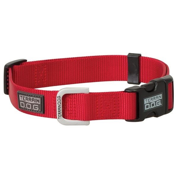 Terrain Dog Snap-N-Go Dog Collar, 9 to 13 in Neck, 3/4 in W Collar, Nylon, Red - 804248