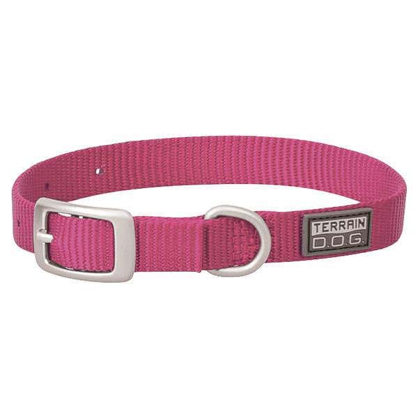 Terrain D.O.G. Nylon Single-Ply Dog Collar, Pink, 17 x 3/4"