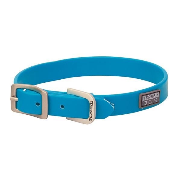 Terrain Dog Dog Collar, 13 in L Collar, 3/4 in W Collar, Brahma Webb, Hurricane Blue