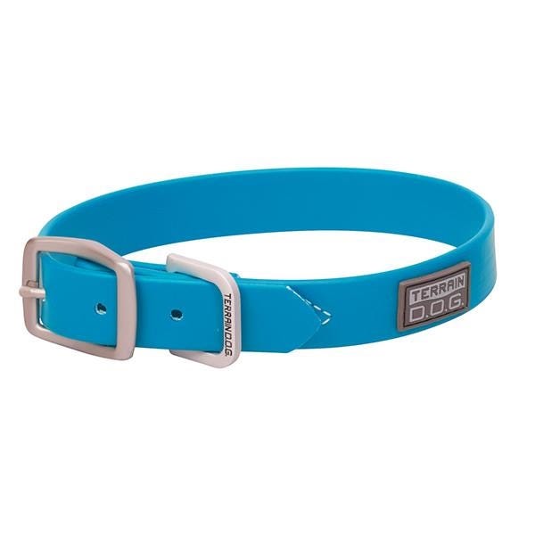 Terrain Dog Dog Collar, 25 in L Collar, 1 in W Collar, Brahma Webb, Hurricane Blue