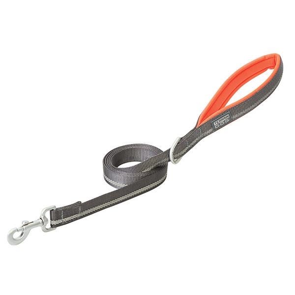 Terrain Dog Reflective Dog Leash, 4 ft L, 1 in W, Nylon Line, Dark Gray/Orange