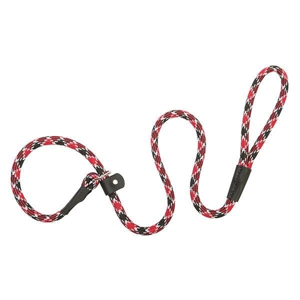 Terrain Dog Rope Slip Lead, 4 ft L, 1/2 in W, Nylon/Polypropylene Line, Black/Red
