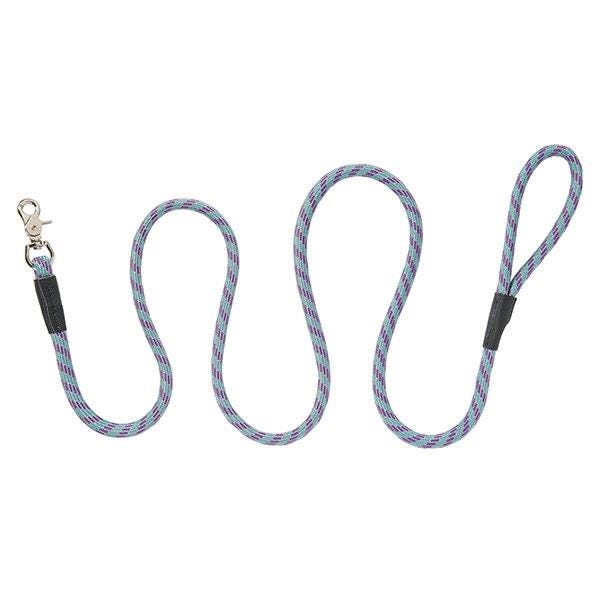 Terrain Dog Rope Leash, 6 ft L, 1/2 in W, Nylon/Polypropylene Line, Gray/Purple/Teal