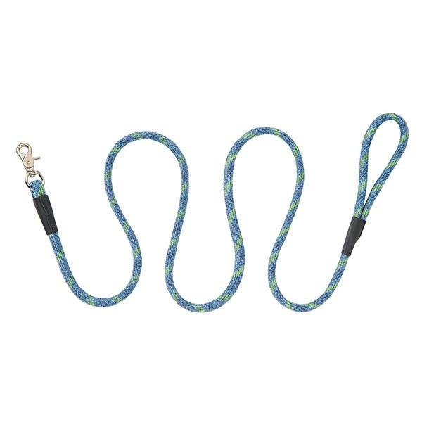 Terrain Dog Rope Leash, 6 ft L, 1/2 in W, Nylon/Polypropylene Line, Lime/Navy Blue